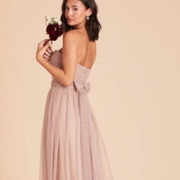 Birdy Grey Christina Sandy Taupe Small Convertible Tulle Bridesmaid Dress Prom - Picture 3 of 8